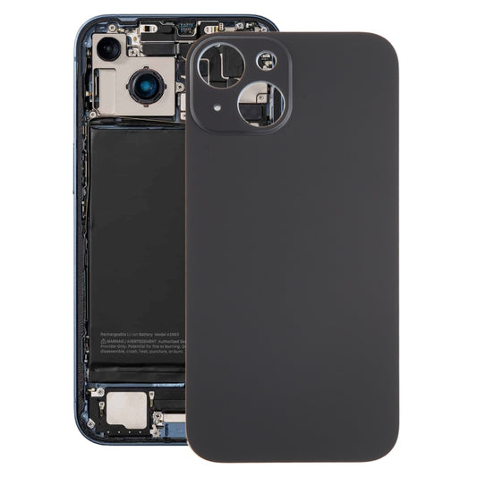 For iPhone 15 Glass Battery Back Cover(Black) -  by buy2fix | Online Shopping UK | buy2fix