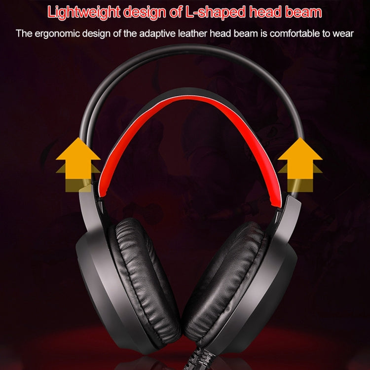 HAMTOD V1000 Dual-3.5mm Plug Interface Gaming Headphone Headset with Mic & LED Light, Cable Length: 2.1m(Red) -  by HAMTOD | Online Shopping UK | buy2fix