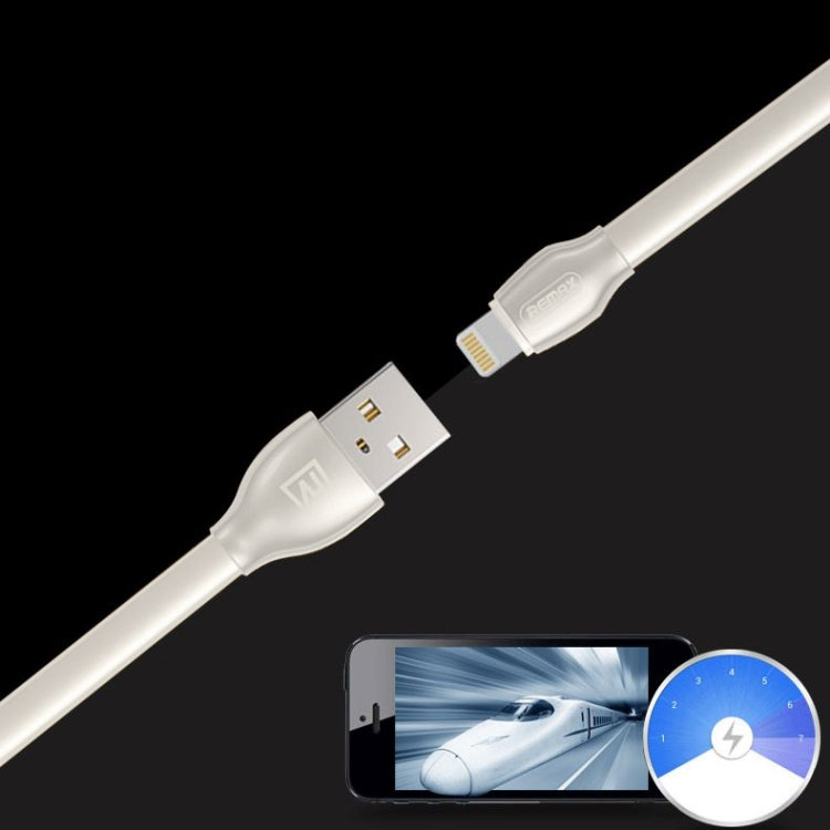 REMAX RC-035i Laser Series 1m 2.1A 8 Pin to USB Data Sync Charger Cable with LED Indicator(White) - Normal Style Cable by REMAX | Online Shopping UK | buy2fix