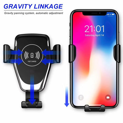 C6 Gravity Induction Car Qi Wireless Charger Fast Charging Air Vent Phone Holder(Black) - Car Holders by buy2fix | Online Shopping UK | buy2fix