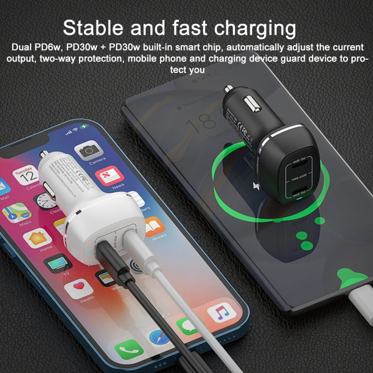 ACC-580 Dual Ports PD 60W Fast Charging Car Charger(Black) - In Car by buy2fix | Online Shopping UK | buy2fix