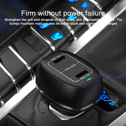 ACC-580 Dual Ports PD 60W Fast Charging Car Charger(Black) - In Car by buy2fix | Online Shopping UK | buy2fix