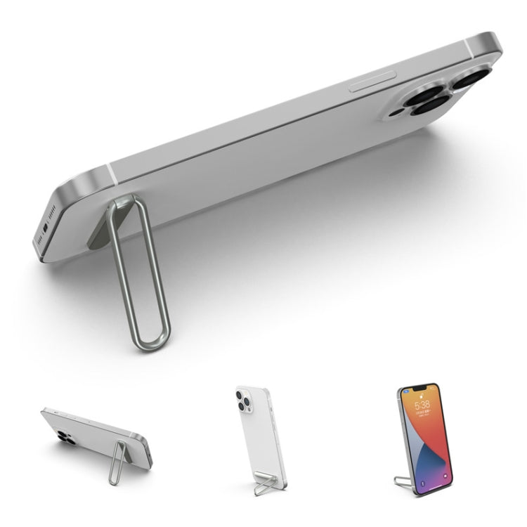 Integrated Mobile Phone Folding Holder (Silver) - Hand-Sticking Bracket by buy2fix | Online Shopping UK | buy2fix