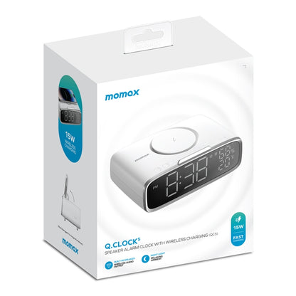 MOMAX QC5 Q.CLOCK5 Multi-function Wireless Atmosphere Lamp Alarm Clock Bluetooth Speaker (White) - Desktop Speaker by MOMAX | Online Shopping UK | buy2fix
