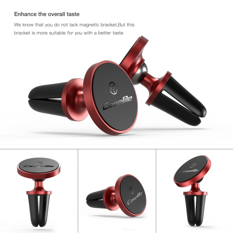 CaseMe Universal 360 Degree Rotation Magnetic Car Air Outlet Vent Mount Phone Holder, For iPhone, Galaxy, Sony, Lenovo, HTC, Huawei, and other Smartphones (Red) - Car Holders by CaseMe | Online Shopping UK | buy2fix