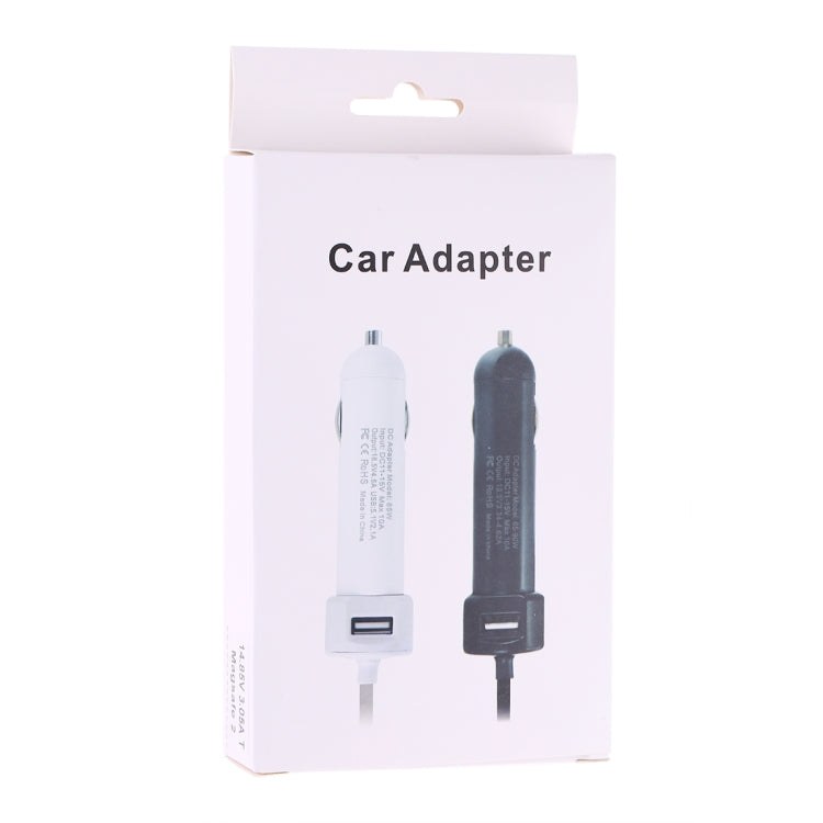 60W 5.1V 2.1A USB Interface Car Charger with 16.5V 3.65A T MagSafe 2 Interface Data Cable(White) - In Car by buy2fix | Online Shopping UK | buy2fix