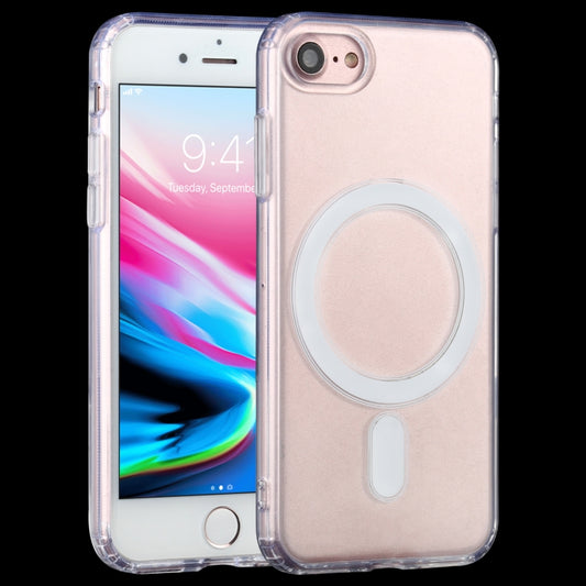 For iPhone SE 2020 / 8 Magsafe Case Simple Magnetic Ring All-inclusive Clear Crystal Acrylic PC +TPU Shockproof Case - Apple Accessories by buy2fix | Online Shopping UK | buy2fix