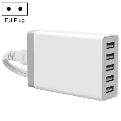 XBX09 40W 5V 8A 5 USB Ports Quick Charger Travel Charger, EU Plug(White) - Multifunction Charger by buy2fix | Online Shopping UK | buy2fix