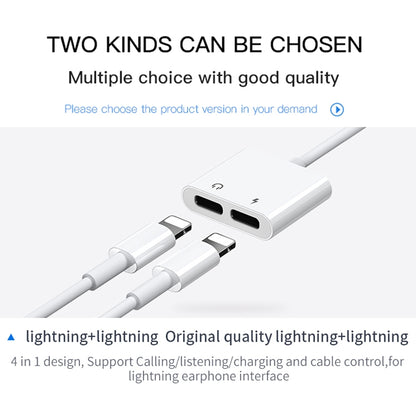 JOYROOM S-Y104 Ben Series Apple Dual Lightning Adapter, Length: 1.2m(White) - Apple Accessories by JOYROOM | Online Shopping UK | buy2fix