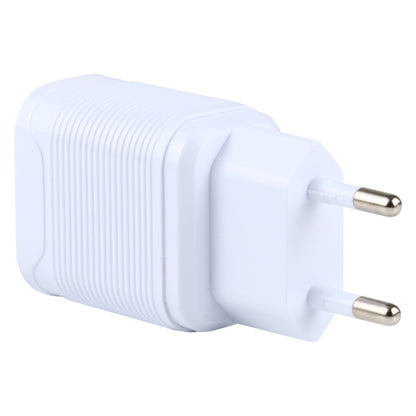 LZ-728 2 in 1 18W QC 3.0 USB Interface Travel Charger + USB to 8 Pin Data Cable Set, EU Plug, Cable Length: 1m(White) - USB Charger by buy2fix | Online Shopping UK | buy2fix