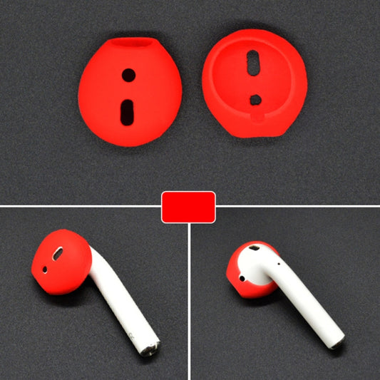 2 PCS Earphone Silicone Ear Caps Earpads for Apple AirPods / EarPods(Red) - Apple Accessories by buy2fix | Online Shopping UK | buy2fix