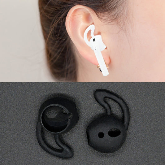 Wireless Bluetooth Earphone Silicone Ear Caps Earpads for Apple AirPods(Black) - Apple Accessories by buy2fix | Online Shopping UK | buy2fix