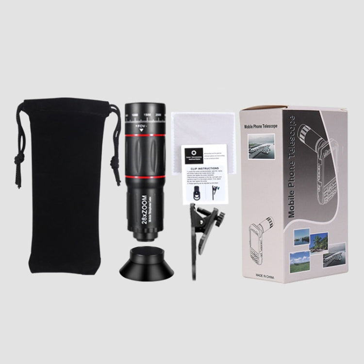 W28-QK Mobile Phone Universal Lens Telescope 28X Color Box Set - Combination Lens by buy2fix | Online Shopping UK | buy2fix