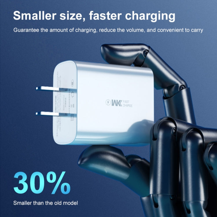 WK WP-U109 Max 20W USB + Type-C Fast Charging with Digital Display , Plug Type: US Plug - Apple Accessories by WK | Online Shopping UK | buy2fix