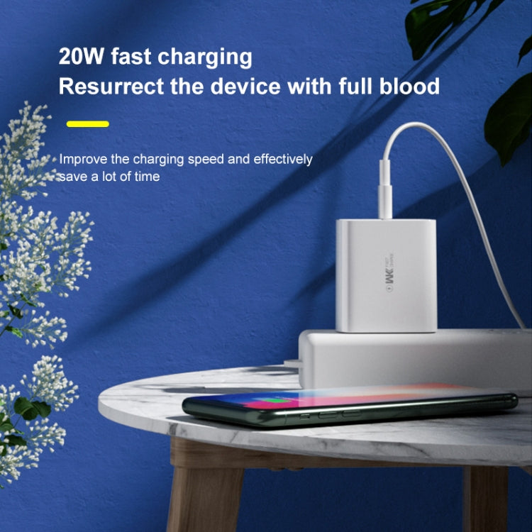 WK WP-U109 Max 20W USB + Type-C Fast Charging with Digital Display , Plug Type: US Plug - Apple Accessories by WK | Online Shopping UK | buy2fix