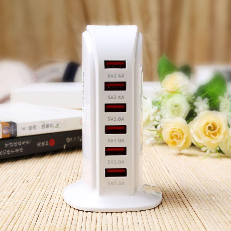 853L 30W 6 Ports USB Fast Charging Dock Smart Charger AC100-240V (White) - Multifunction Charger by buy2fix | Online Shopping UK | buy2fix