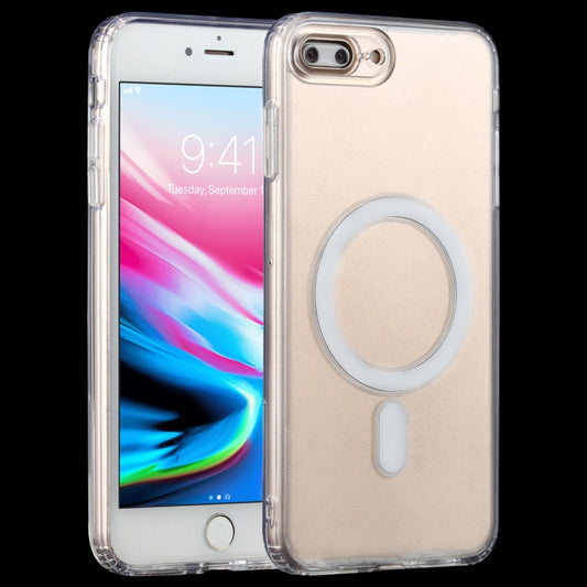For iPhone 7 Plus / 8  Plus Magsafe Case Simple Magnetic Ring All-inclusive Clear Crystal Acrylic PC +TPU Shockproof Case - More iPhone Cases by buy2fix | Online Shopping UK | buy2fix