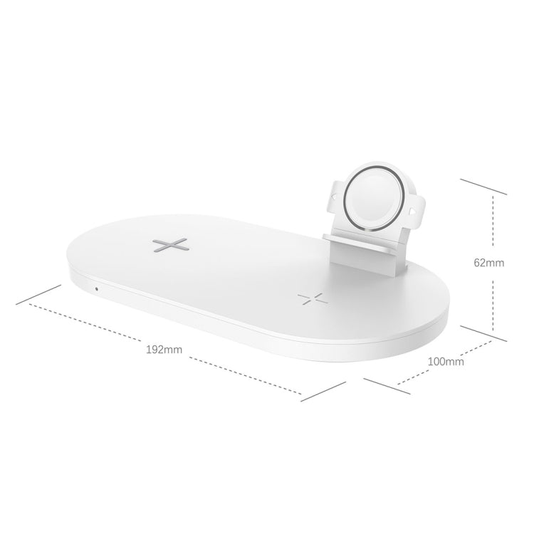 A04 3 in 1 Multi-function Qi Standard Wireless Charger for Mobile Phones & iWatch & AirPods (White) - Apple Accessories by buy2fix | Online Shopping UK | buy2fix