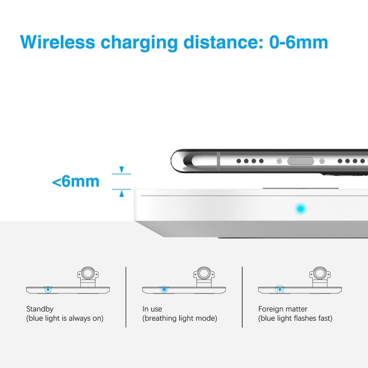 A04 3 in 1 Multi-function Qi Standard Wireless Charger for Mobile Phones & iWatch & AirPods (White) - Apple Accessories by buy2fix | Online Shopping UK | buy2fix