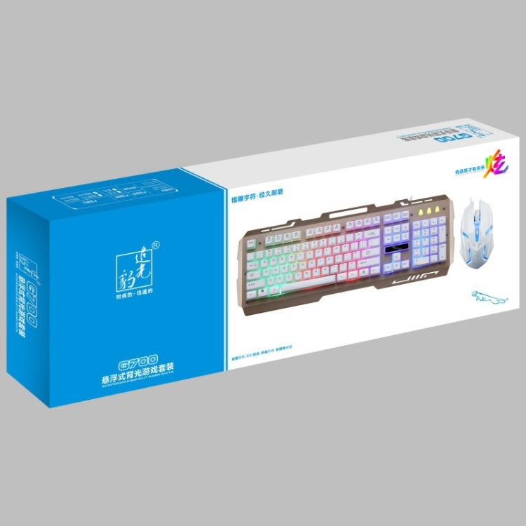 Chasing Leopard G700 USB RGB Backlight Wired Optical Gaming Mouse and Keyboard Set, Keyboard Cable Length: 1.35m, Mouse Cable Length: 1.3m(White) - Wired Keyboard by Chasing Leopard | Online Shopping UK | buy2fix