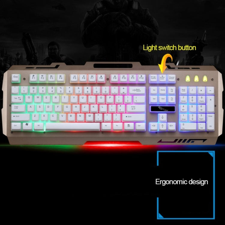 Chasing Leopard G700 USB RGB Backlight Wired Optical Gaming Mouse and Keyboard Set, Keyboard Cable Length: 1.35m, Mouse Cable Length: 1.3m(White) - Wired Keyboard by Chasing Leopard | Online Shopping UK | buy2fix