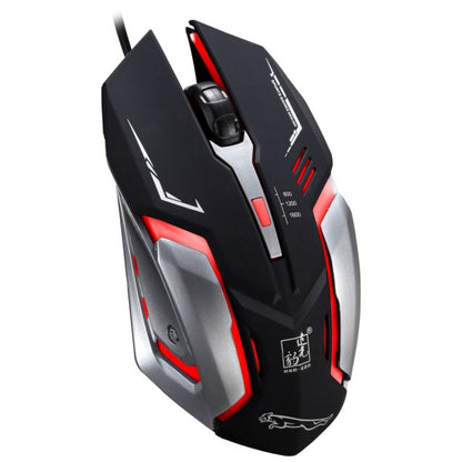 Chasing Leopard K1 USB 1600DPI Three-speed Adjustable LED Backlight Mute Wired Optical Gaming Mouse, Length: 1.3m(Black) - Wired Mice by Chasing Leopard | Online Shopping UK | buy2fix