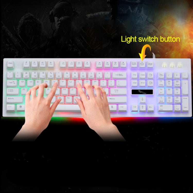 ZGB G20 104 Keys USB Wired Mechanical Feel Glowing Computer Keyboard Gaming Keyboard(White) - Wired Keyboard by buy2fix | Online Shopping UK | buy2fix