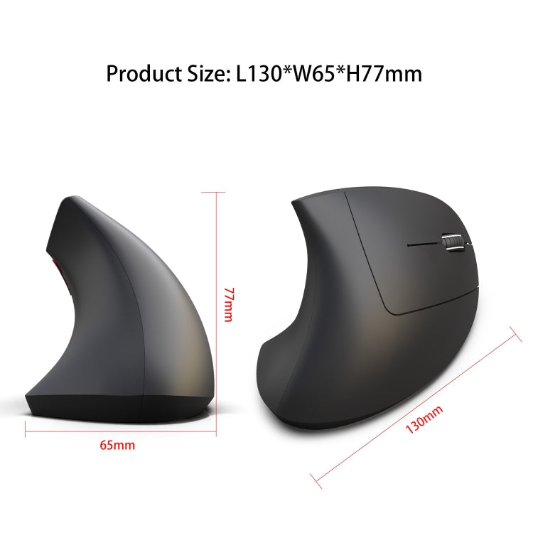 HXSJ T29 Bluetooth 3.0 Wireless Bluetooth 6-Keys 2400 DPI Adjustable Ergonomics Optical Vertical Mouse(Black) - Wireless Mice by HXSJ | Online Shopping UK | buy2fix