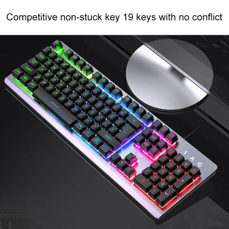 YINDIAO K002 USB Wired Mechanical Feel Sound Control RGB Backlight Keyboard + Optical Silent Mouse Set(Black) - Wired Keyboard by YINDIAO | Online Shopping UK | buy2fix