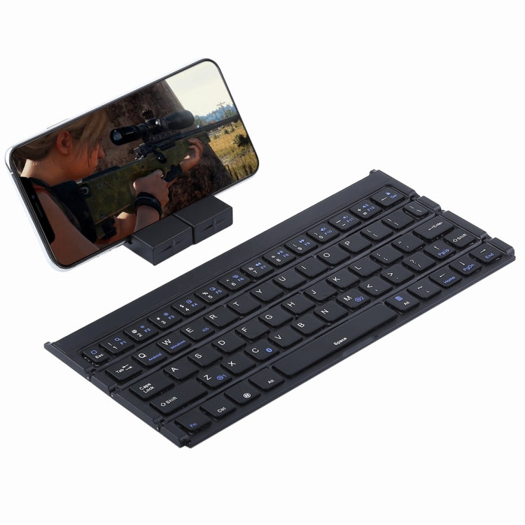 GK808 Ultra-thin Foldable Bluetooth V3.0 Keyboard, Built-in Holder, Support Android / iOS / Windows System(Black) - Wireless Keyboard by buy2fix | Online Shopping UK | buy2fix