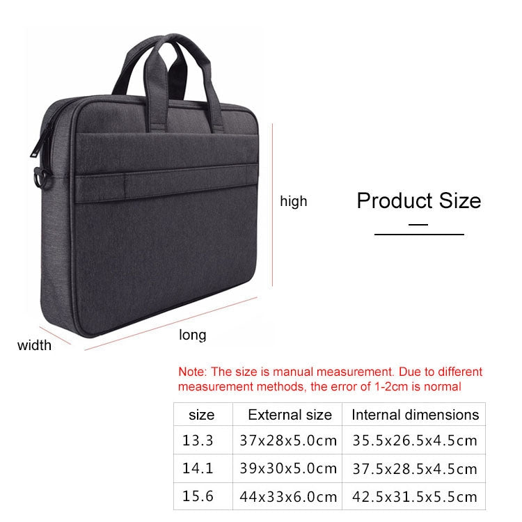 DJ03 Waterproof Anti-scratch Anti-theft One-shoulder Handbag for 14.1 inch Laptops, with Suitcase Belt(Black) - 14.1 inch by buy2fix | Online Shopping UK | buy2fix