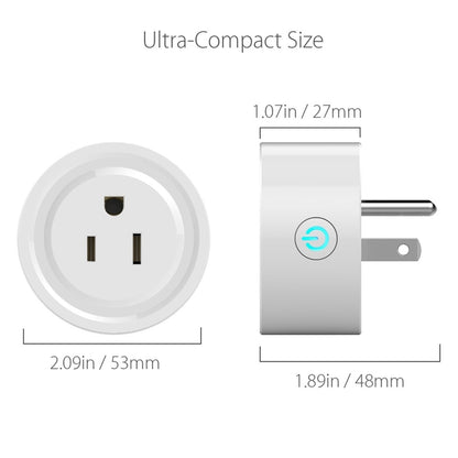 10A Round Shape WiFi Mini Plug APP Remote Control Timing Smart Socket Works with Alexa & Google Home, AC 100-240V, US Plug - Smart Socket by buy2fix | Online Shopping UK | buy2fix