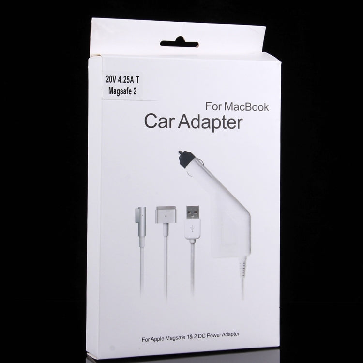 85W 20V 4.25A 5 Pin T Style MagSafe 2 Car Charger with 1 USB Port for Apple Macbook A1398 / A1424 / MC975 / MC976 / ME664 / ME665, Length: 1.7m (White) - Cable & Adapter by buy2fix | Online Shopping UK | buy2fix