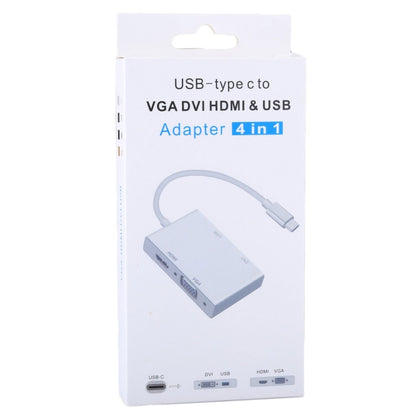 4 in 1 Hub USB-C / Type-C to VGA & DVI & HDMI & USB Adapter - Audio Adapter by buy2fix | Online Shopping UK | buy2fix