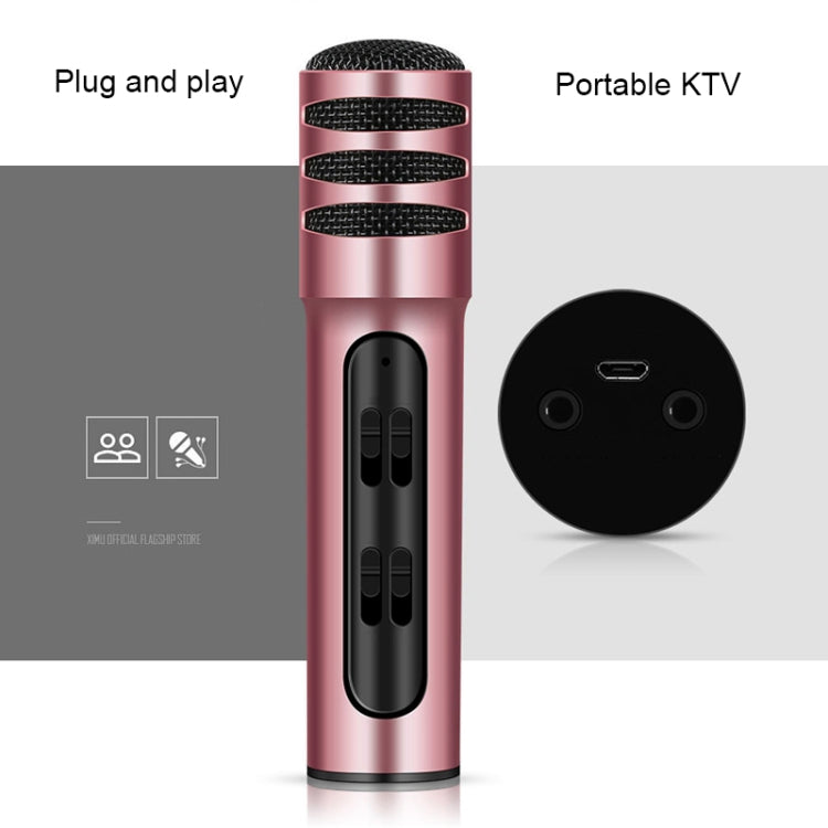 BGN-C7 Condenser Microphone Dual Mobile Phone Karaoke Live Singing Microphone Built-in Sound Card(Pink) - Consumer Electronics by buy2fix | Online Shopping UK | buy2fix