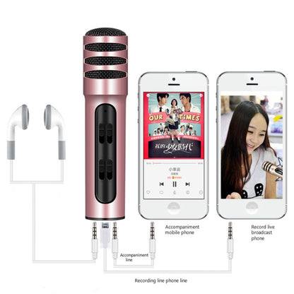 BGN-C7 Condenser Microphone Dual Mobile Phone Karaoke Live Singing Microphone Built-in Sound Card(Pink) - Consumer Electronics by buy2fix | Online Shopping UK | buy2fix