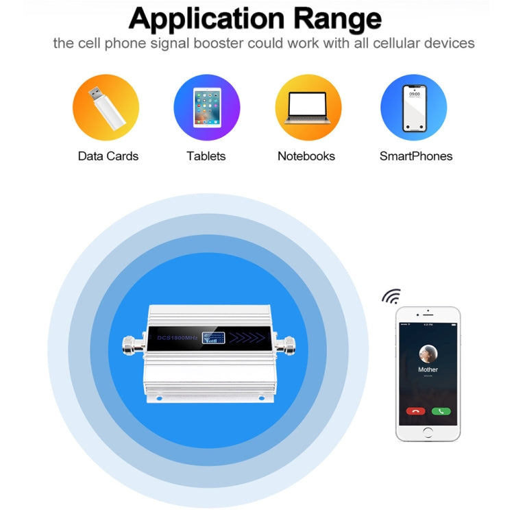 DCS-LTE 4G Phone Signal Repeater Booster, US Plug(Silver) - Security by buy2fix | Online Shopping UK | buy2fix