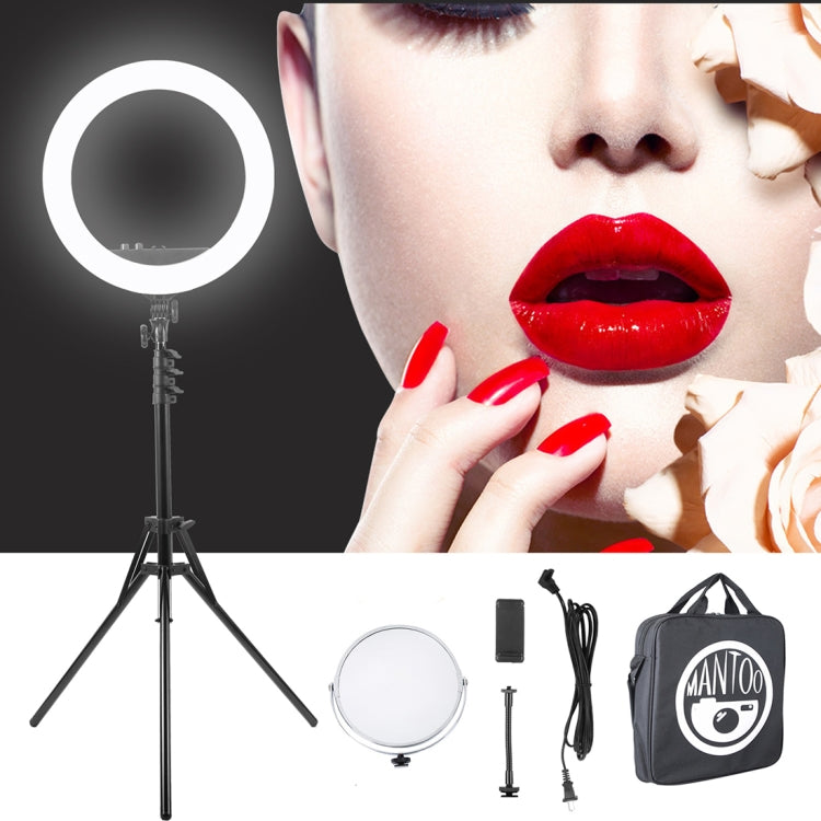 MANTOO RL-18 II 100-240V 55W 18 inch Two-color Dimmable Ring Fill Light with Tripod - Ring Light by MANTOO | Online Shopping UK | buy2fix