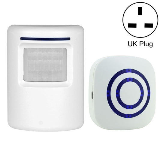 FY-0256 2 in 1 PIR Infrared Sensors (Transmitter + Receiver) Wireless Doorbell Alarm Detector for Home / Office / Shop / Factory, UK Plug - Security by buy2fix | Online Shopping UK | buy2fix