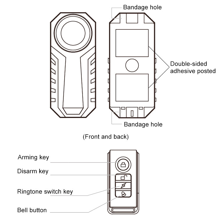 KS-SF22R IP55 Waterproof Wireless 113dB Vibration Burglar Sensor Alarm with Remote Control for Vehicle / Bicycle / Electric Bicycle - Security Alarm System by buy2fix | Online Shopping UK | buy2fix