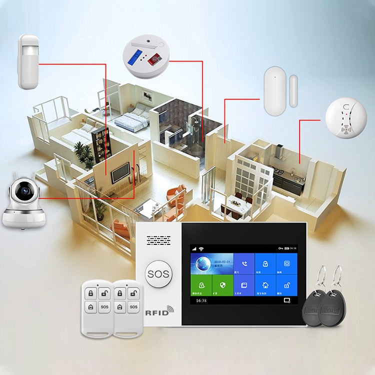 PG-107 GSM + WiFi Intelligent Alarm System with 4.3 inch TFT Display Screen - Security by buy2fix | Online Shopping UK | buy2fix