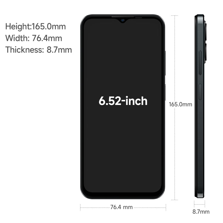 [HK Warehouse] Ulefone Note 16 Pro, 4GB+128GB, Dual Back Cameras, Face ID & Side Fingerprint Identification, 4400mAh Battery, 6.52 inch Android 13 Unisoc T606 Octa Core up to 1.6GHz, Network: 4G, Dual SIM, OTG (Black) - Ulefone by Ulefone | Online Shopping UK | buy2fix