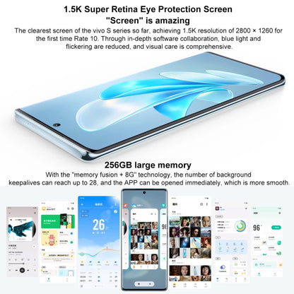 vivo S17 Pro 5G, 50MP Camera, 12GB+256GB, Triple Back Cameras, Srceen Fingerprint Identification, 4600mAh Battery, 6.78 inch Android 13 OriginOS 3 Dimensity 8200 Octa Core up to 3.1GHz, OTG, NFC, Network: 5G(Blue) - vivo by vivo | Online Shopping UK | buy2fix