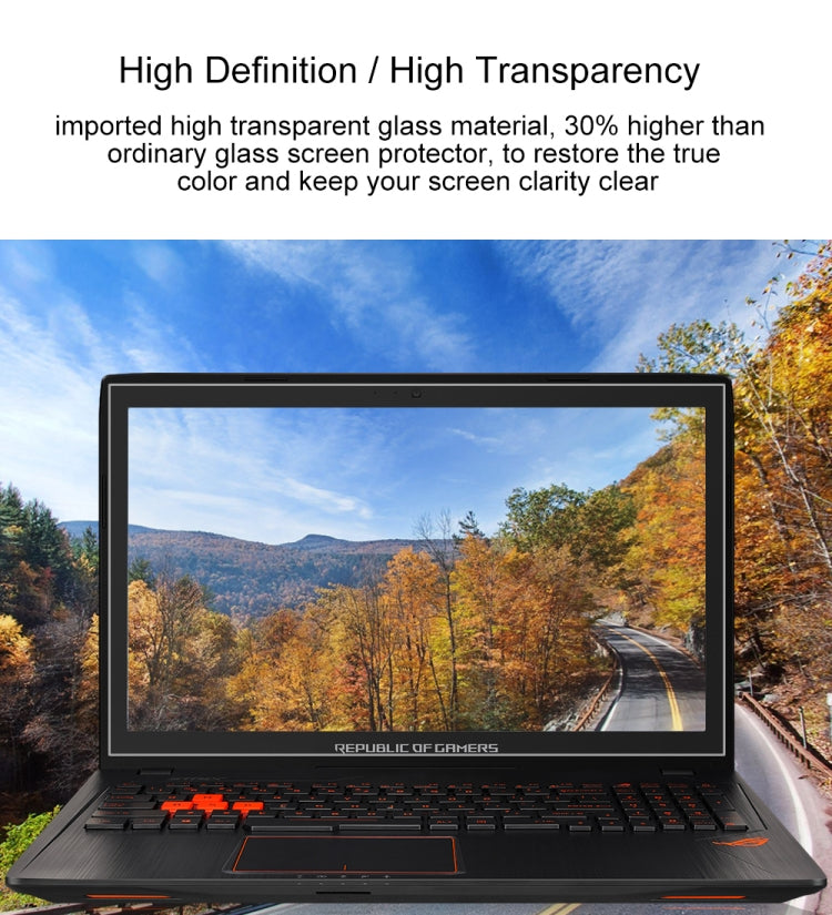 Laptop Screen HD Tempered Glass Protective Film for ASUS ROG GL553VD 15.6 inch -  by buy2fix | Online Shopping UK | buy2fix