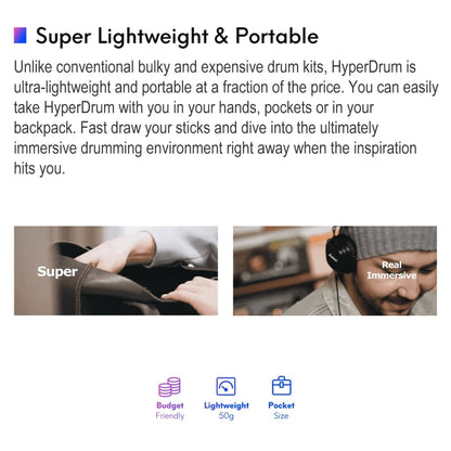Hyperdrum Somatosensory Virtual Drum Kit Smart Portable Musical Instrument (Black) - Percussion Instruments by buy2fix | Online Shopping UK | buy2fix