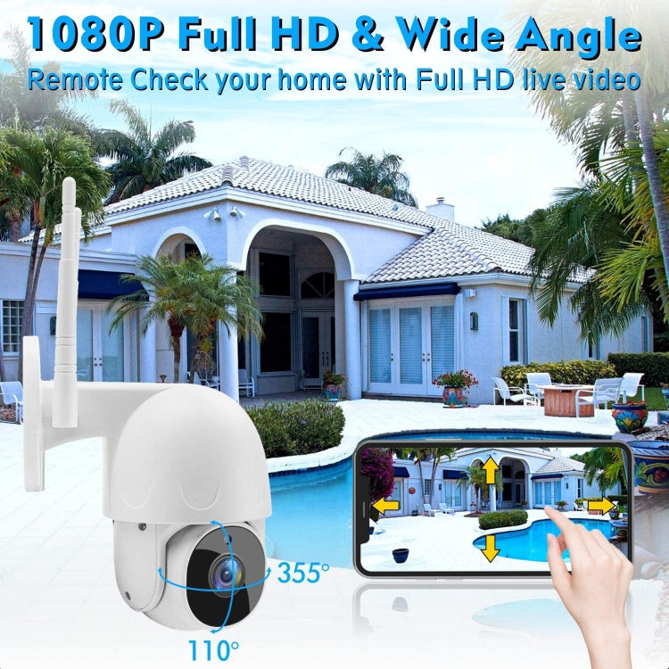 Tuya QX45 1080P Full HD IP65 Waterproof 2.4G Wireless IP Camera, Support Motion Detection & Two-way Audio & Night Vision & TF Card, UK Plug - Security by buy2fix | Online Shopping UK | buy2fix