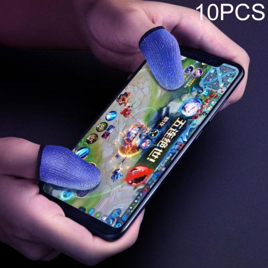 10 PCS Nylon + Conductive Fiber Non-slip Sweat-proof Mobile Phone Game Touch Screen Finger Cover for Thumb / Index Finger(Blue) - Gaming Finger Sleeves by buy2fix | Online Shopping UK | buy2fix