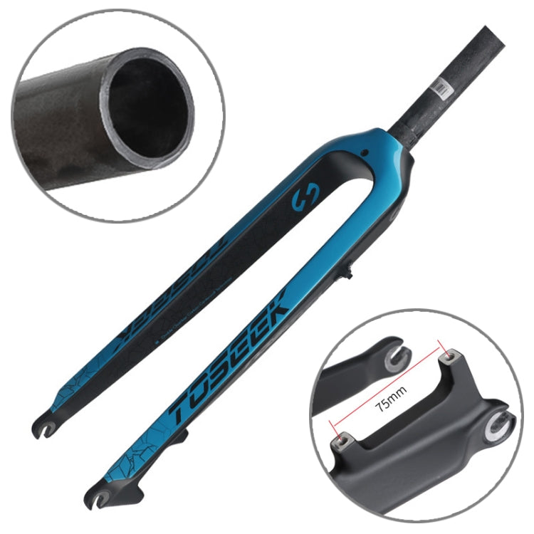 TOSEEK Ultra Light 26 Inch 385mm Mountain Bike Full Carbon Front Fork Straight Tube Disc Brake(Blue) - Outdoor & Sports by TOSEEK | Online Shopping UK | buy2fix