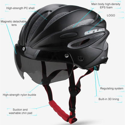 GUB K80 Plus Bike Helmet With Visor And Goggles(Black) - Protective Helmet & Masks by GUB | Online Shopping UK | buy2fix