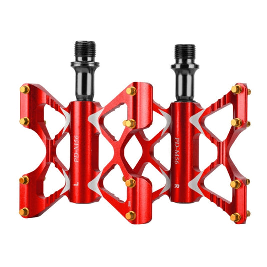 PROMEND PD-M56 1 Pair Mountain Bicycle Aluminum Alloy 3-Bearings Pedals (Red) - Outdoor & Sports by PROMEND | Online Shopping UK | buy2fix